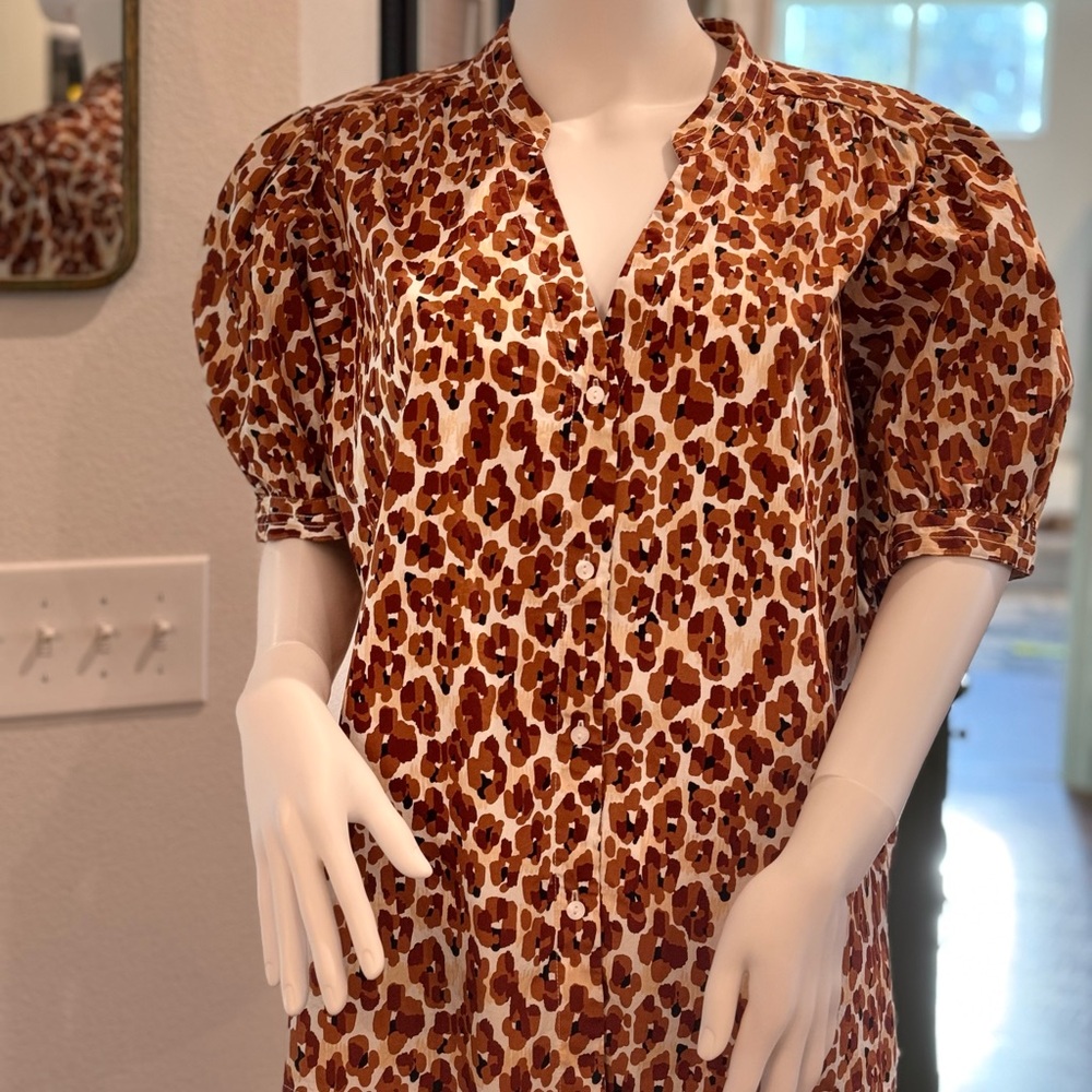 Nine West Animal Print Blouse - Brown and Cream
